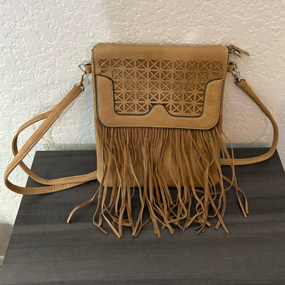 Optka Fringe Crossbody Handbag